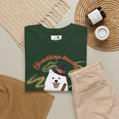 Halloween Witchy Samoyed — Cute Spooky Pumpkin Cauldron Tee