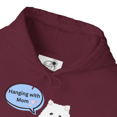 "Hanging with Mom" Cute Dog Graphic Pullover Hoodie