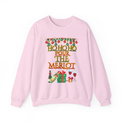 Sweatshirt - "Ho Ho Ho Pour The Merlot" Christmas Wine Crewneck