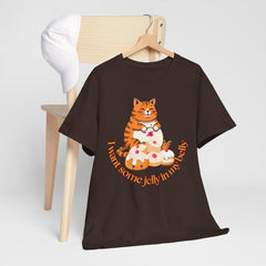 "I Want Some Jelly In My Belly"T-Shirt — Cute Cat Donut Design