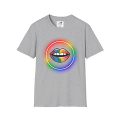 Rainbow Lips T-Shirt — Pride LGBT Neon Circle Graphic Tee