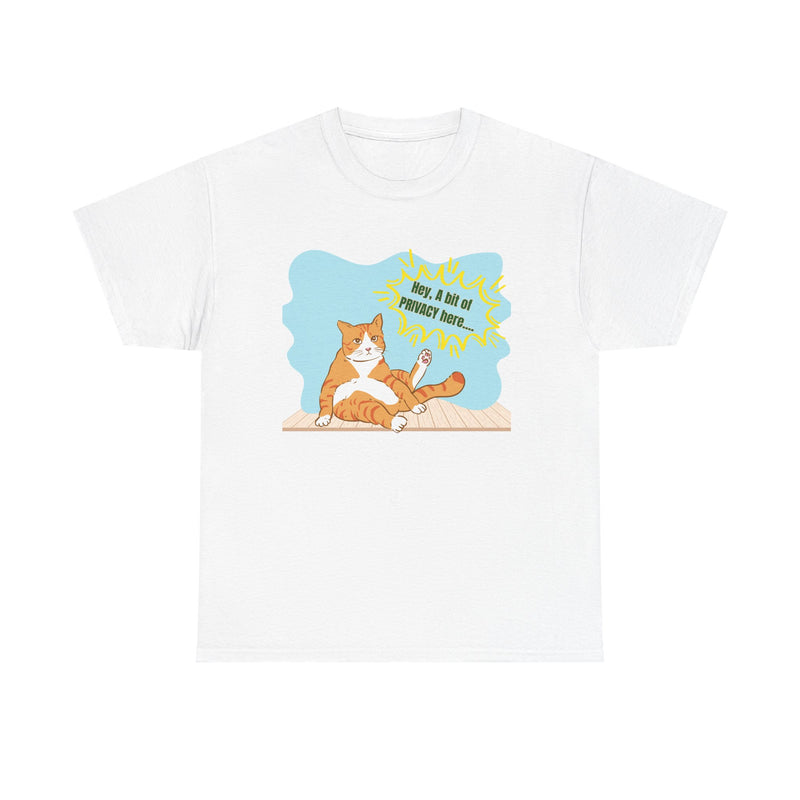 Hey Can I Get a Bit of PRIVACY Here..Orange Cat Graphic T-Shirt