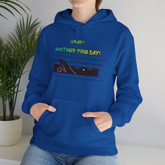 "Another Fine Day?" Cat Peeking Graphic Pullover Hoodie