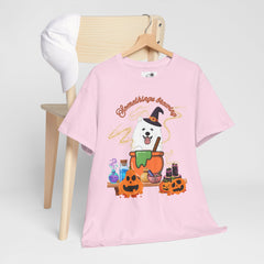 Halloween Witchy Samoyed — Cute Spooky Pumpkin Cauldron Tee