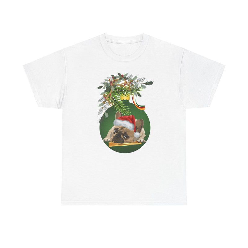 Christmas Pug Ornament and Mistletoe T-Shirt