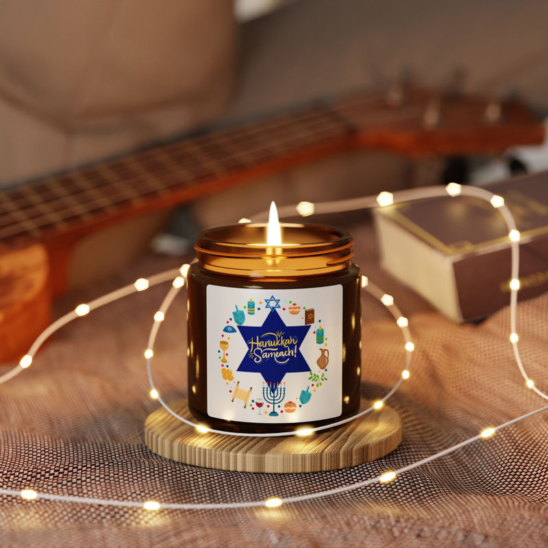 Hanukkah Star Soy Candle — Amber Jar Scented Candle (Multi Size)