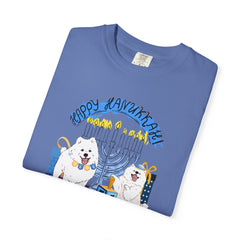 Hanukkah Dog T-Shirt — Cute Menorah & Dreidel Holiday Tee