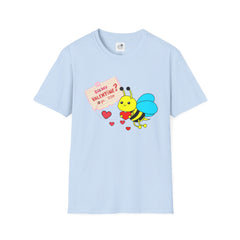 Valentine Bee T-Shirt — "Be My Valentine?" Cute Bee Hearts Tee