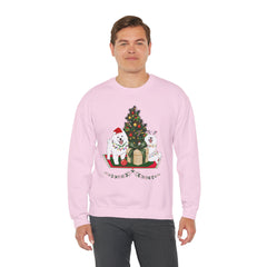 Christmas Samoyed Dogs Sweatshirt - Festive Tree & Gifts Holiday Crewneck