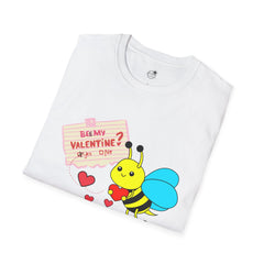 Valentine Bee T-Shirt — "Be My Valentine?" Cute Bee Hearts Tee