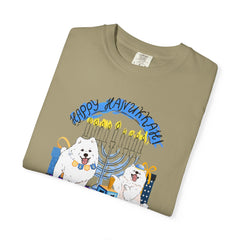Hanukkah Dog T-Shirt — Cute Menorah & Dreidel Holiday Tee