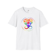 Autism Awareness, Pride Infinity Hands T-Shirt — Rainbow Neurodiversity Support Tee