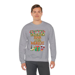 Sweatshirt - "Ho Ho Ho Pour The Merlot" Christmas Wine Crewneck