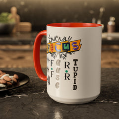 Focus Funny Wordplay Mug — Colorful 11oz/15oz Ceramic Coffee Cup
