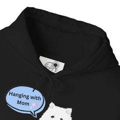 "Hanging with Mom" Cute Dog Graphic Pullover Hoodie