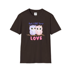 Cute ‘Owl Love You’ Pink & Purple Owls Valentine Tee Shirt