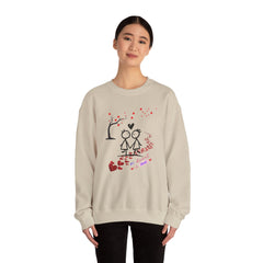 Couple Stick Figure Sweatshirt – Cute Heart Walk Valentine Crewneck