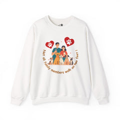“Not All Family Members Walk on Two Feet” Pet-Loving Graphic Crewneck Sweatshirt