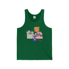 Watch for Cats! Floral Crates & Watering Can Tank Top — Garden Bouquet Summer Tank
