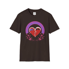 Two Halves Make Us Whole Broken Heart T-Shirt — Cute Split-Heart Couple Tee