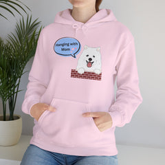 "Hanging with Mom" Cute Dog Graphic Pullover Hoodie
