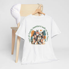 "Not All Family Members Walk on Two Feet" Cute Cat Family Graphic Tee
