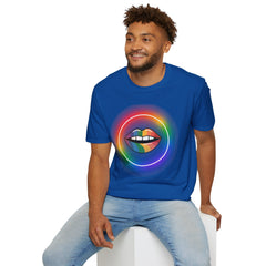 Rainbow Lips T-Shirt — Pride LGBT Neon Circle Graphic Tee
