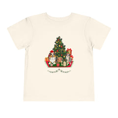 Toddler Tee — Cute Christmas Family Pets Under Festive Tree Holiday Shirt