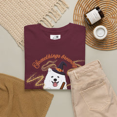 Halloween Witchy Samoyed — Cute Spooky Pumpkin Cauldron Tee