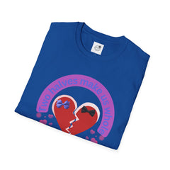 Two Halves Make Us Whole Broken Heart T-Shirt — Cute Split-Heart Couple Tee