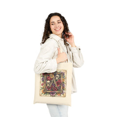 Tote — Gothic Skull & Rose Monogram "A" Canvas Tote Bag