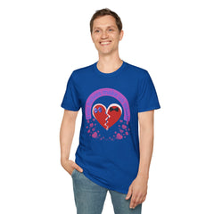 Two Halves Make Us Whole Broken Heart T-Shirt — Cute Split-Heart Couple Tee