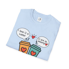 "I love U a Latte" Cute Coffee Pun Tee Couple T-Shirt