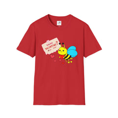 Valentine Bee T-Shirt — "Be My Valentine?" Cute Bee Hearts Tee