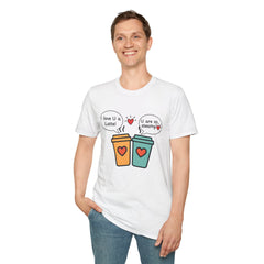 "I love U a Latte" Cute Coffee Pun Tee Couple T-Shirt