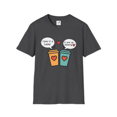 "I love U a Latte" Cute Coffee Pun Tee Couple T-Shirt