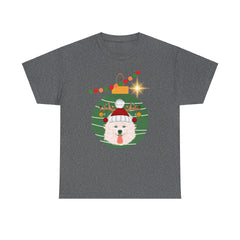 Christmas Samoyed Unisex Heavy Cotton Tee Customizable