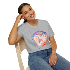 "Donut Break My Heart" Sprinkle Heart Donut Graphic Tshirt