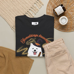 Halloween Witchy Samoyed — Cute Spooky Pumpkin Cauldron Tee