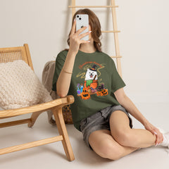 Halloween Witchy Samoyed — Cute Spooky Pumpkin Cauldron Tee