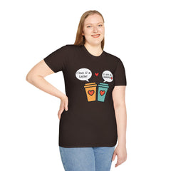 "I love U a Latte" Cute Coffee Pun Tee Couple T-Shirt