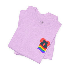Pride Heart Pocket Tee — Rainbow LGBTQ+ Short Sleeve T-Shirt