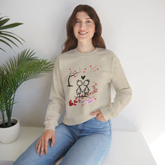 Couple Stick Figure Sweatshirt – Cute Heart Walk Valentine Crewneck