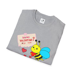 Valentine Bee T-Shirt — "Be My Valentine?" Cute Bee Hearts Tee