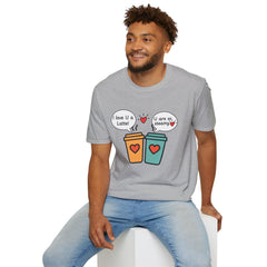 "I love U a Latte" Cute Coffee Pun Tee Couple T-Shirt