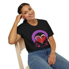 Two Halves Make Us Whole Broken Heart T-Shirt — Cute Split-Heart Couple Tee
