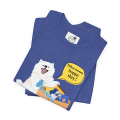 "Ohwoooo happy day!"  Happy Dog with treat delivery T‑Shirt — Pet Gift