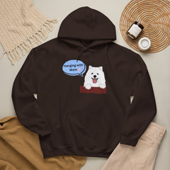 "Hanging with Mom" Cute Dog Graphic Pullover Hoodie