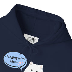 "Hanging with Mom" Cute Dog Graphic Pullover Hoodie