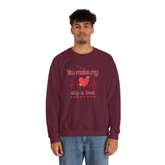 "You Make My Heart Skip a Beat" Crewneck Valentine Sweatshirt
